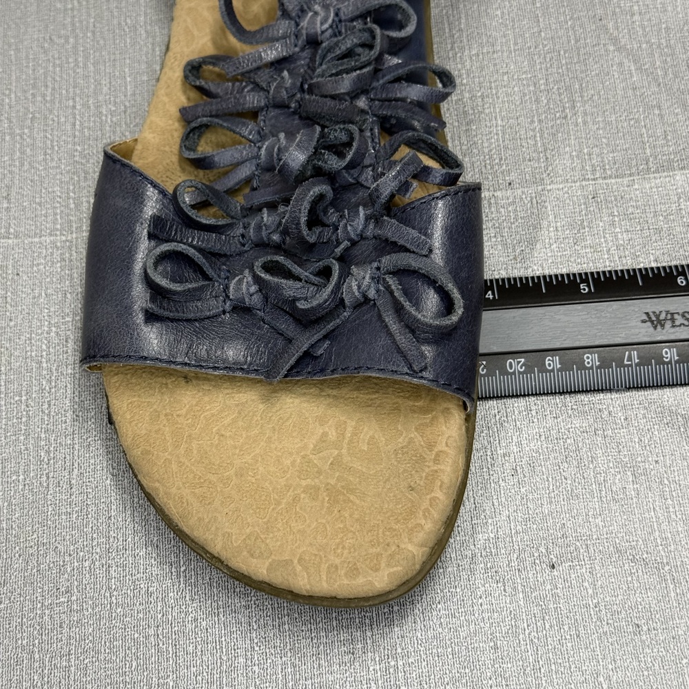 Boc Born Concept Navy Leather Bow Gladiator Sandals Size 9 - Picture 8 of 9